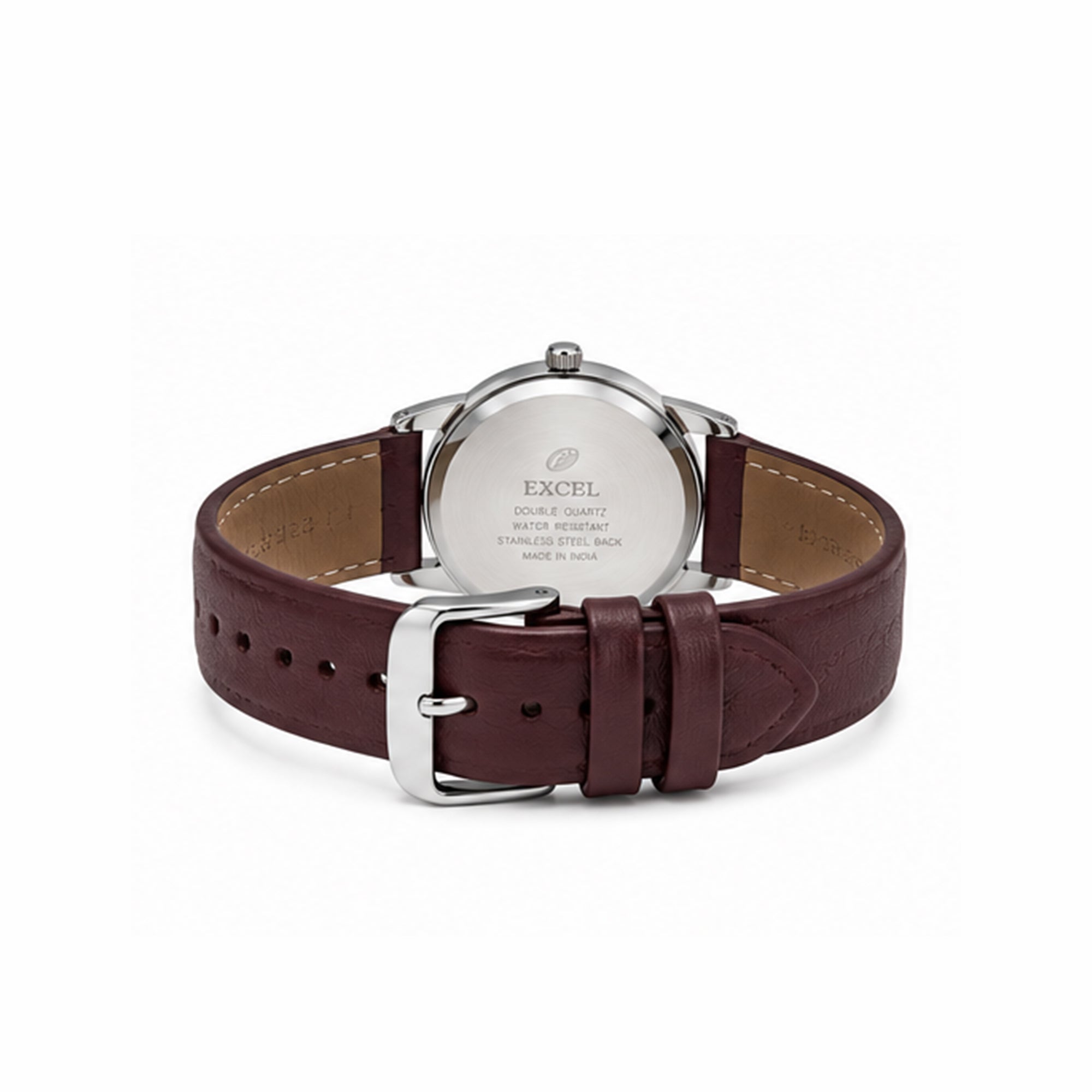 Excel Maroon Dial Maroon Leather Watch EX-5140