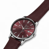 Excel Maroon Dial Maroon Leather Watch EX-5140