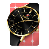 Excel White Dial Black Leather Watch EX-5060