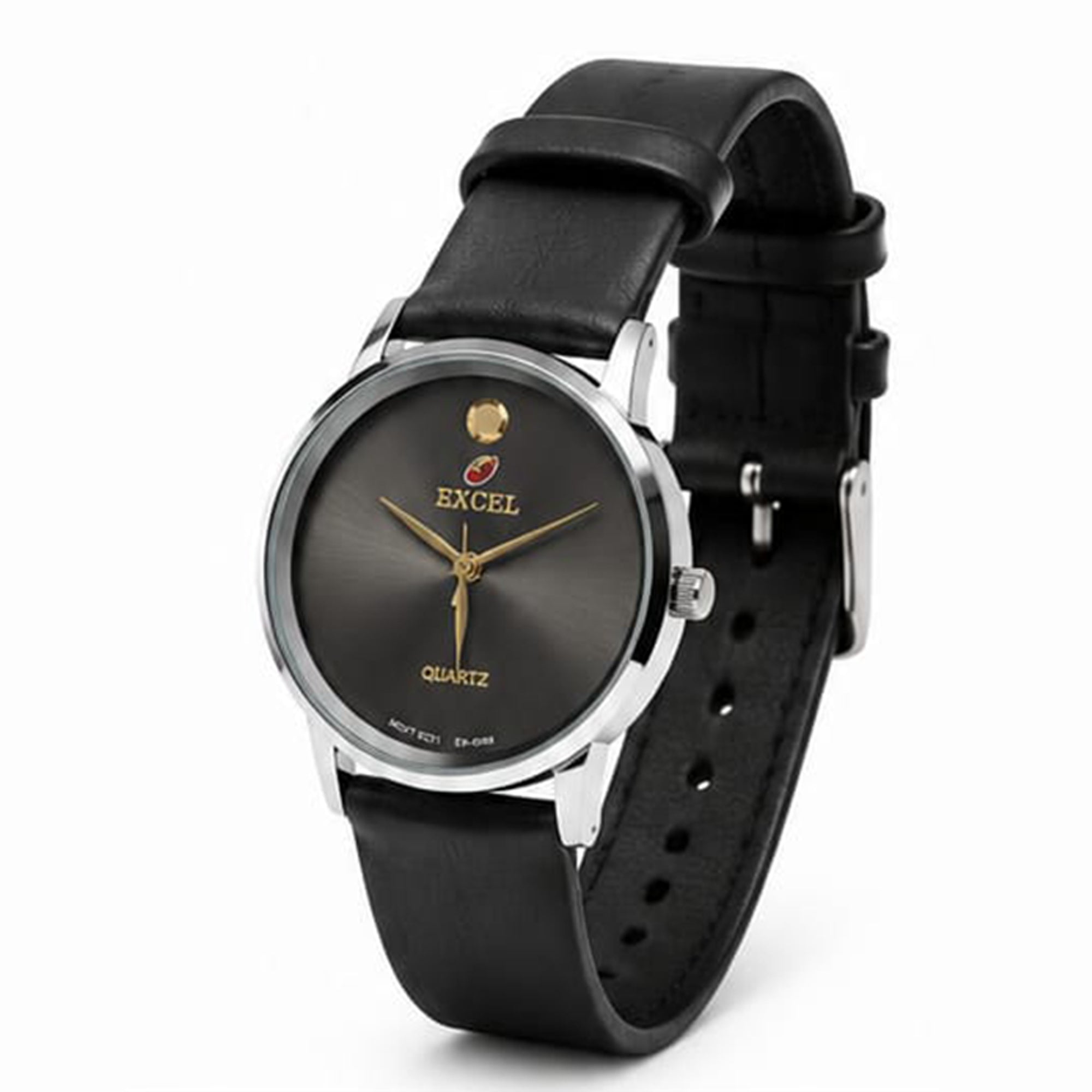 Excel Gold Dial Leather Watch EX-5059