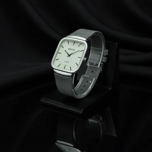 MASTER Square Dial Slim Steel Built Gray Watch