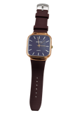 MASTER Square Dial Slim Steel Built Maroon Watch
