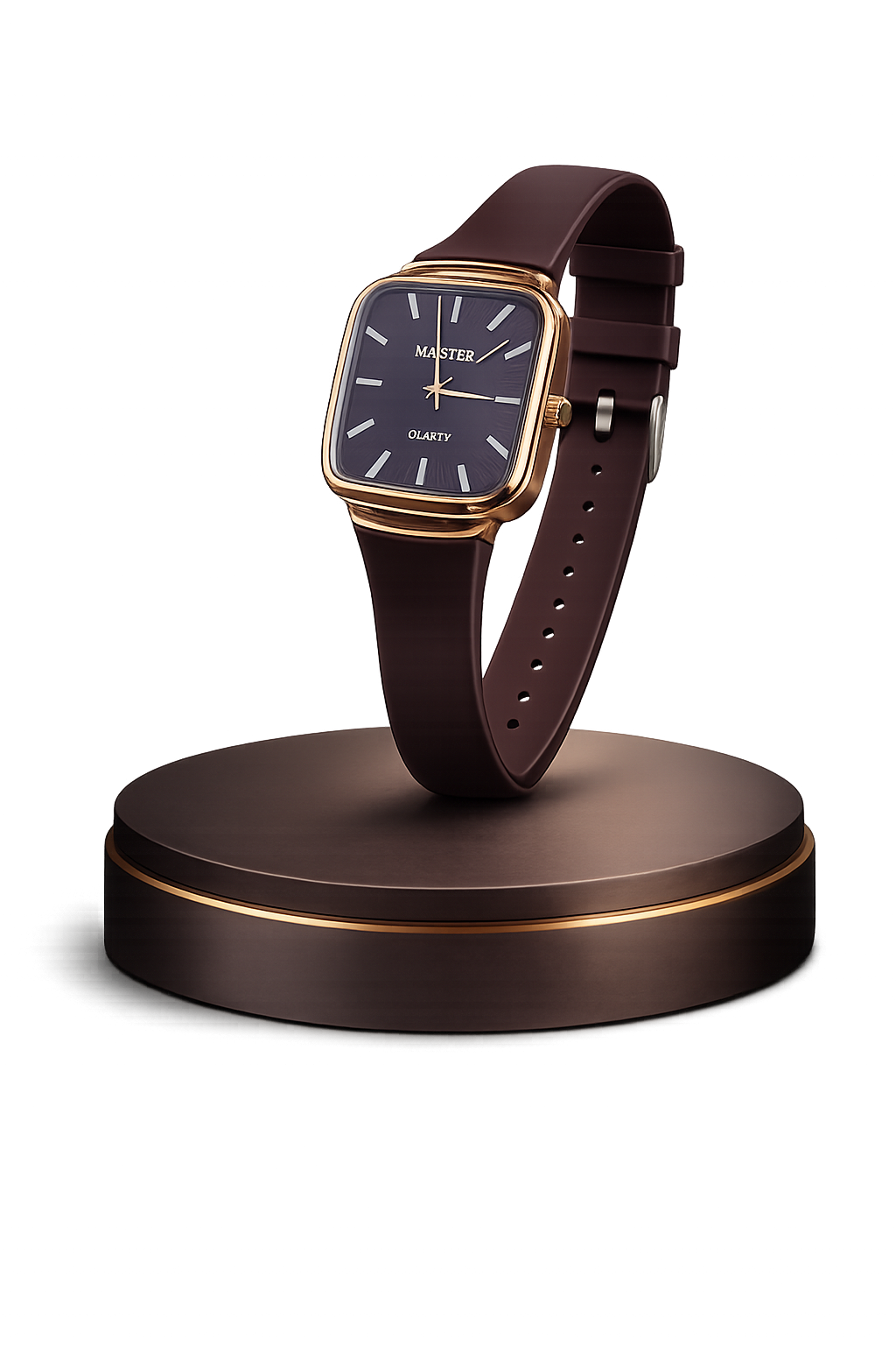 MASTER Square Dial Slim Steel Built Maroon Watch