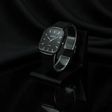 MASTER Square Dial Slim Steel Built Black Watch