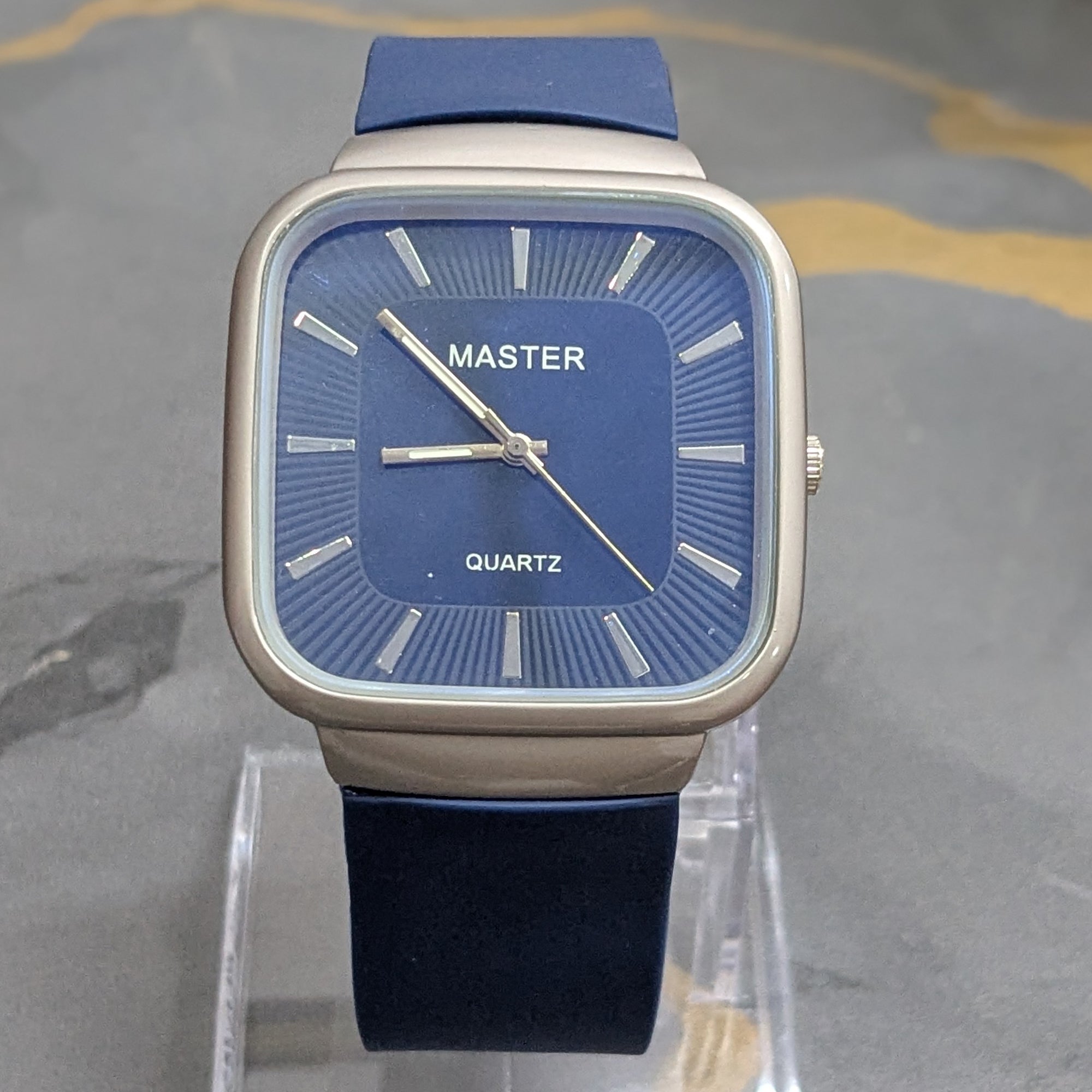 MASTER Square Dial Slim Steel Built Blue Watch