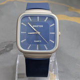 MASTER Square Dial Slim Steel Built Blue Watch