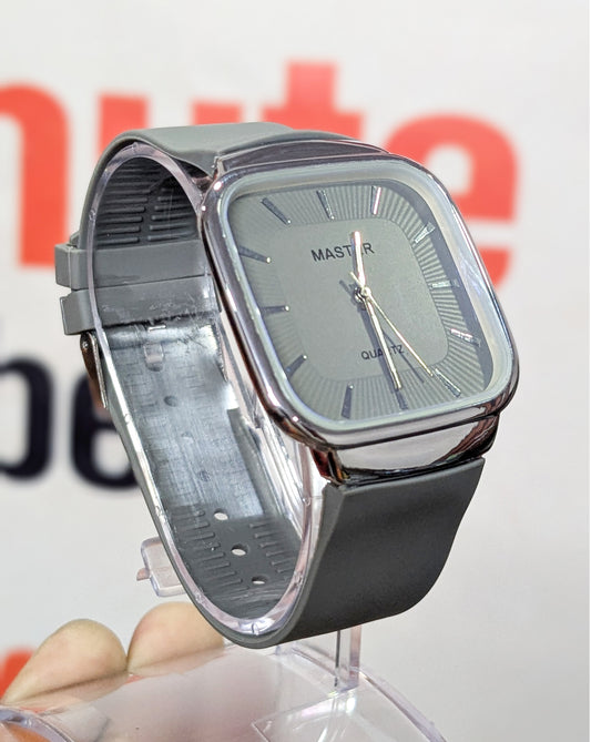 MASTER Square Dial Slim Steel Built Gray Watch