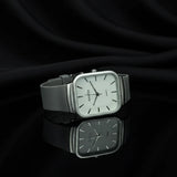 MASTER Square Dial Slim Steel Built Gray Watch